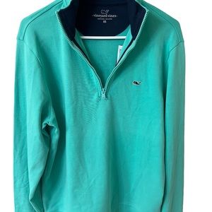 NWT Vineyard Vines Fashion Knit Half Zip Pullover XS Antigua Green